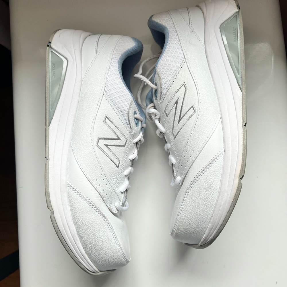 New Balance White Sneakers with Light Gray Accents